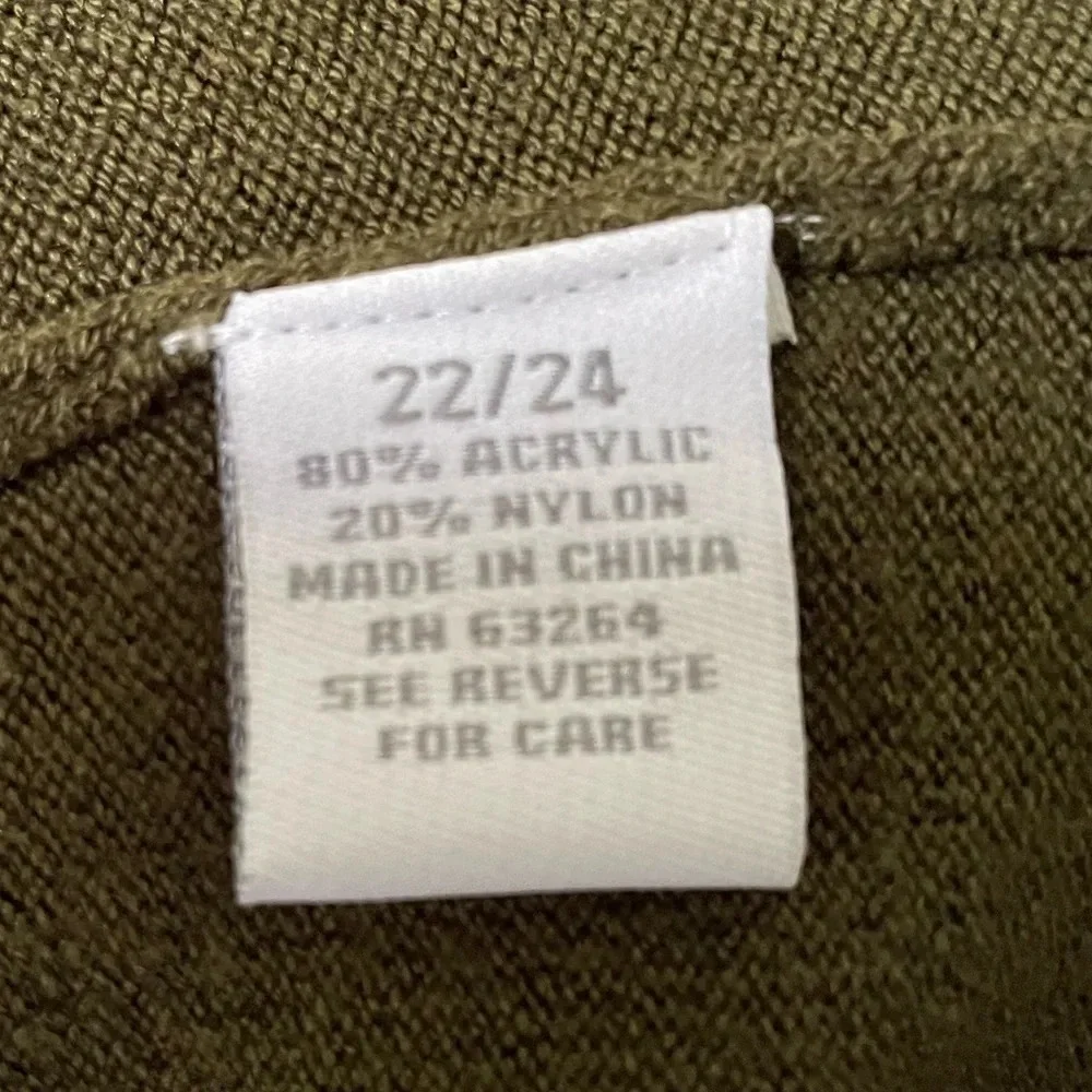 2pc Dress Barn Moss green sweater set. Embellished front & sleeve, button down. - Picture 6 of 7